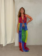 Patchwork Bandana Print Tie Top
