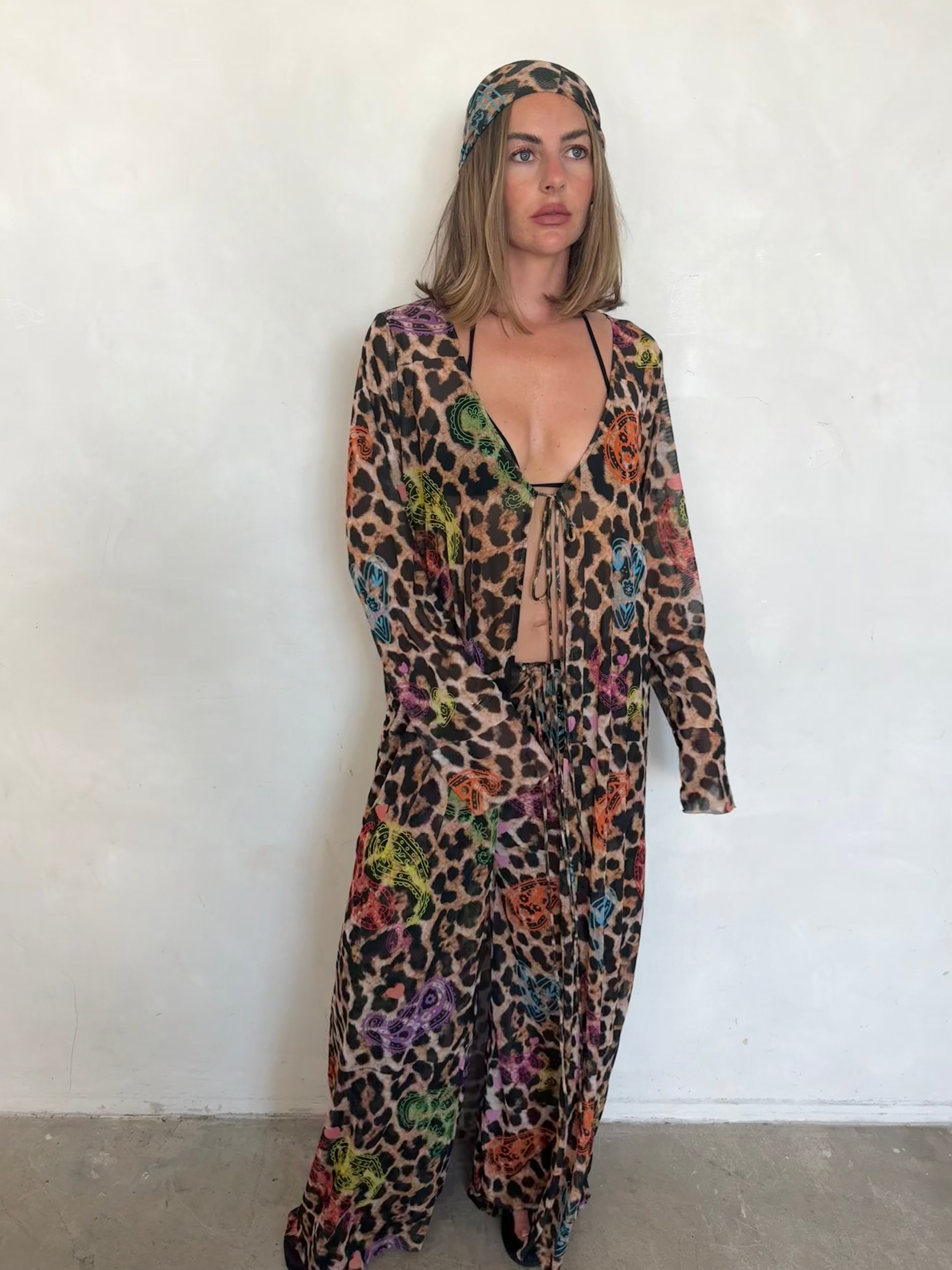 Paisley Leopard Wide Leg Trousers