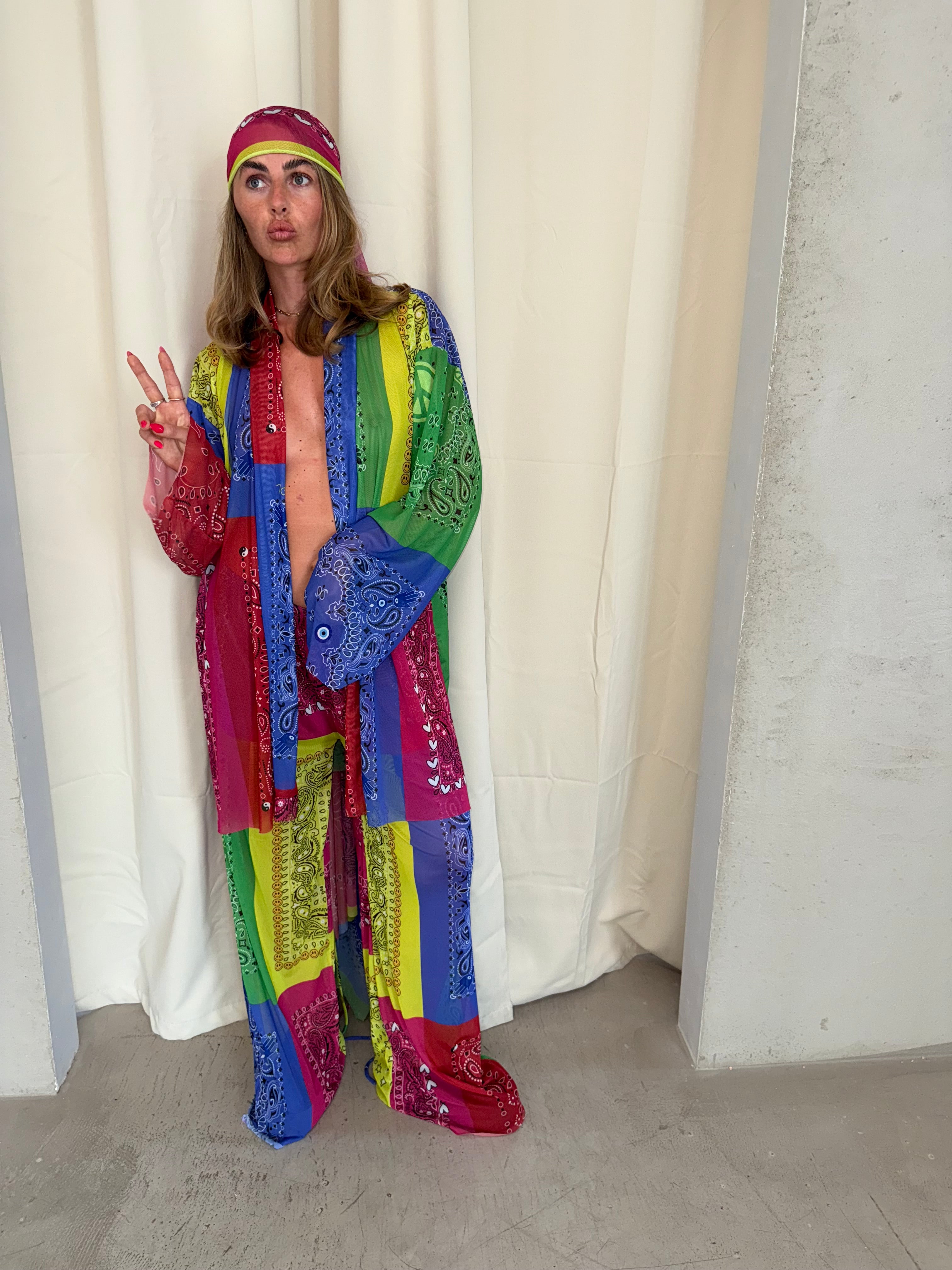 Patchwork Bandana Print Wide Leg