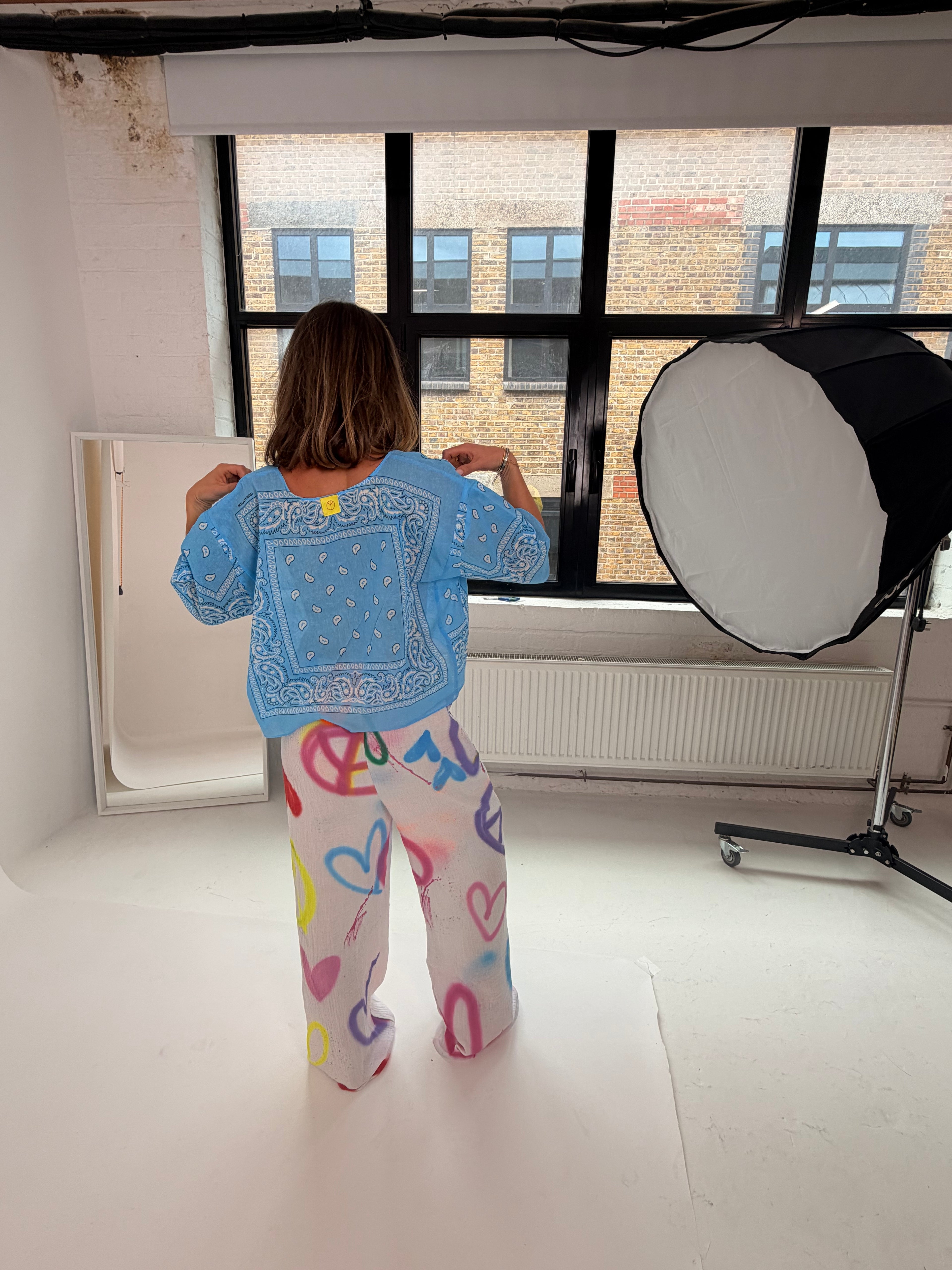 Sprayed Cotton Muslin Trouser