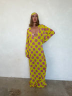 Paisley Polka Dot Maxi Dress