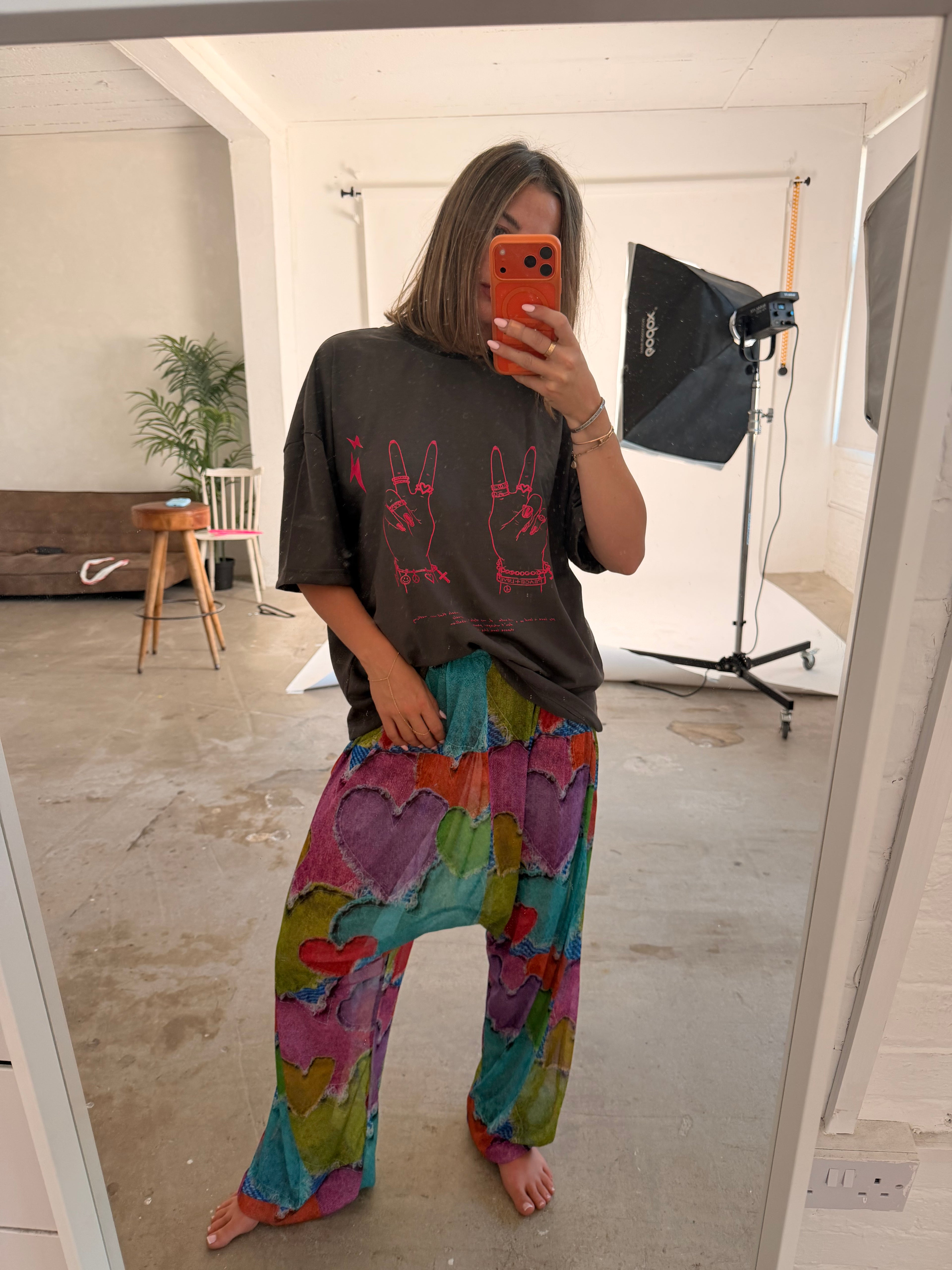 Neon Denim Heart Hareem