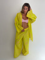 Neon Yellow Bandana Kimono Set