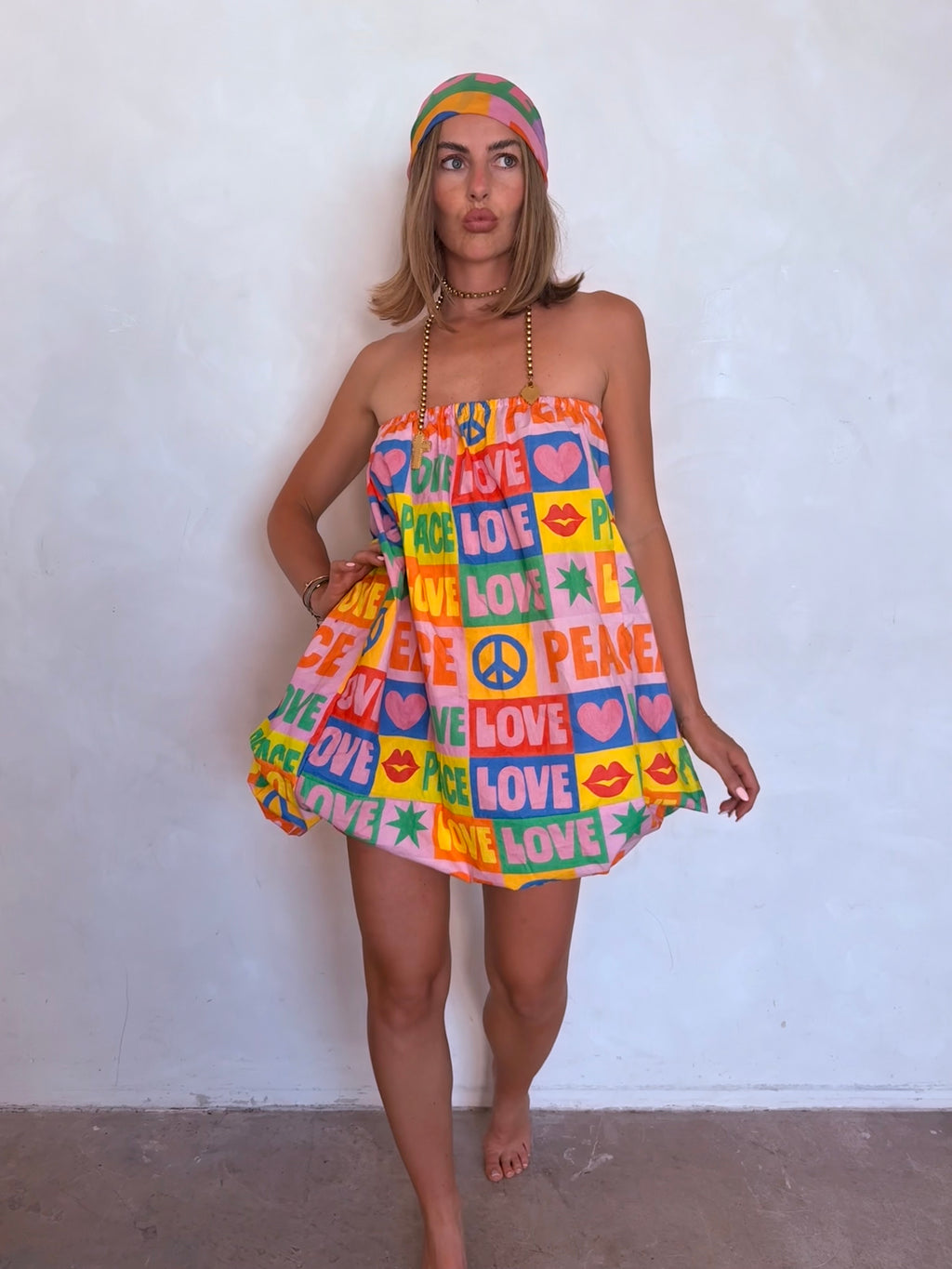 Peace&Love Puff Dress