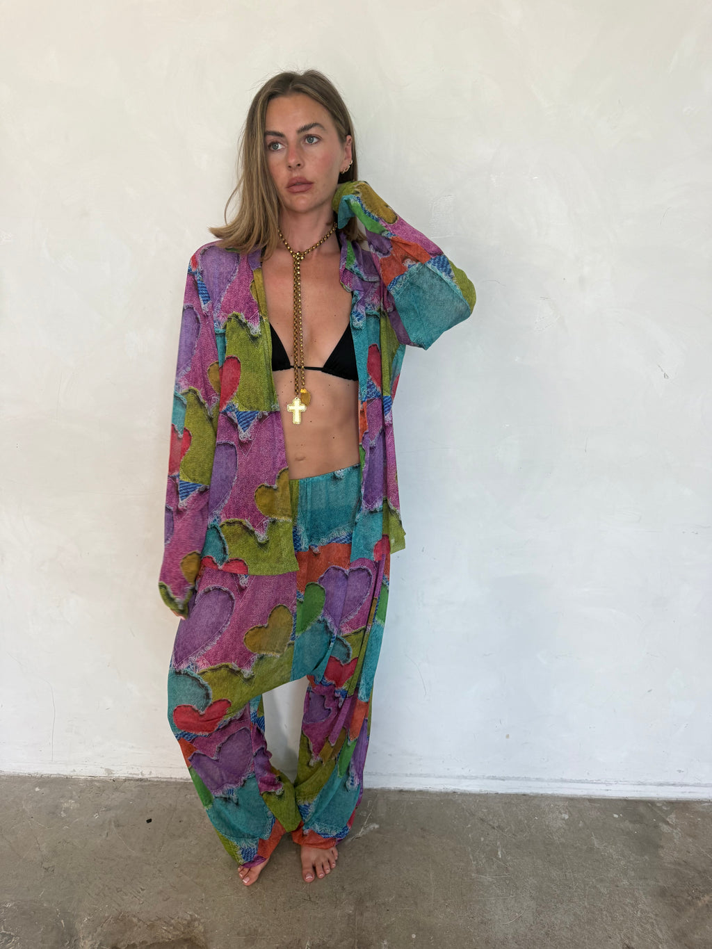 Neon Denim Heart Hareem
