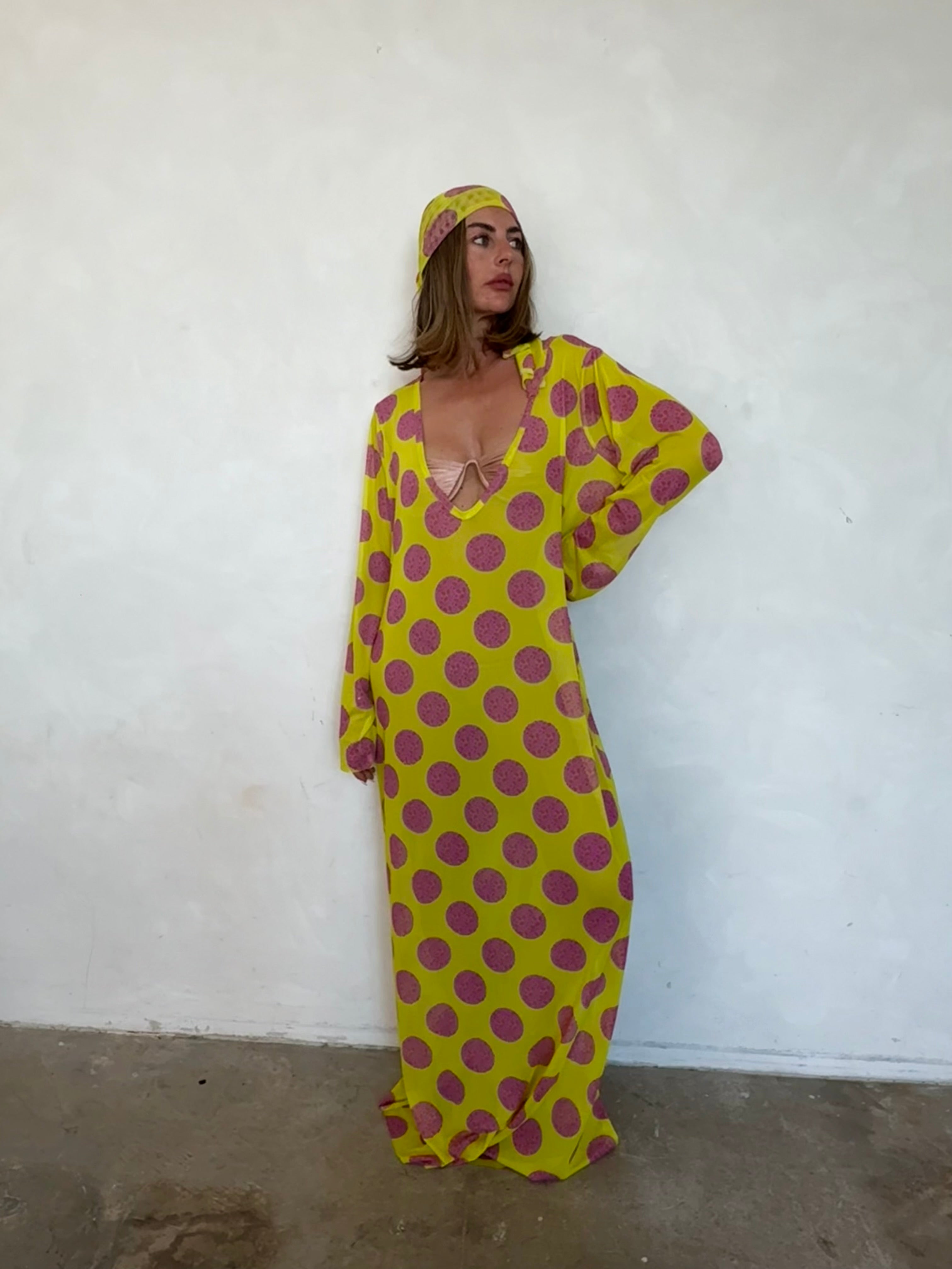 Paisley Polka Dot Maxi Dress
