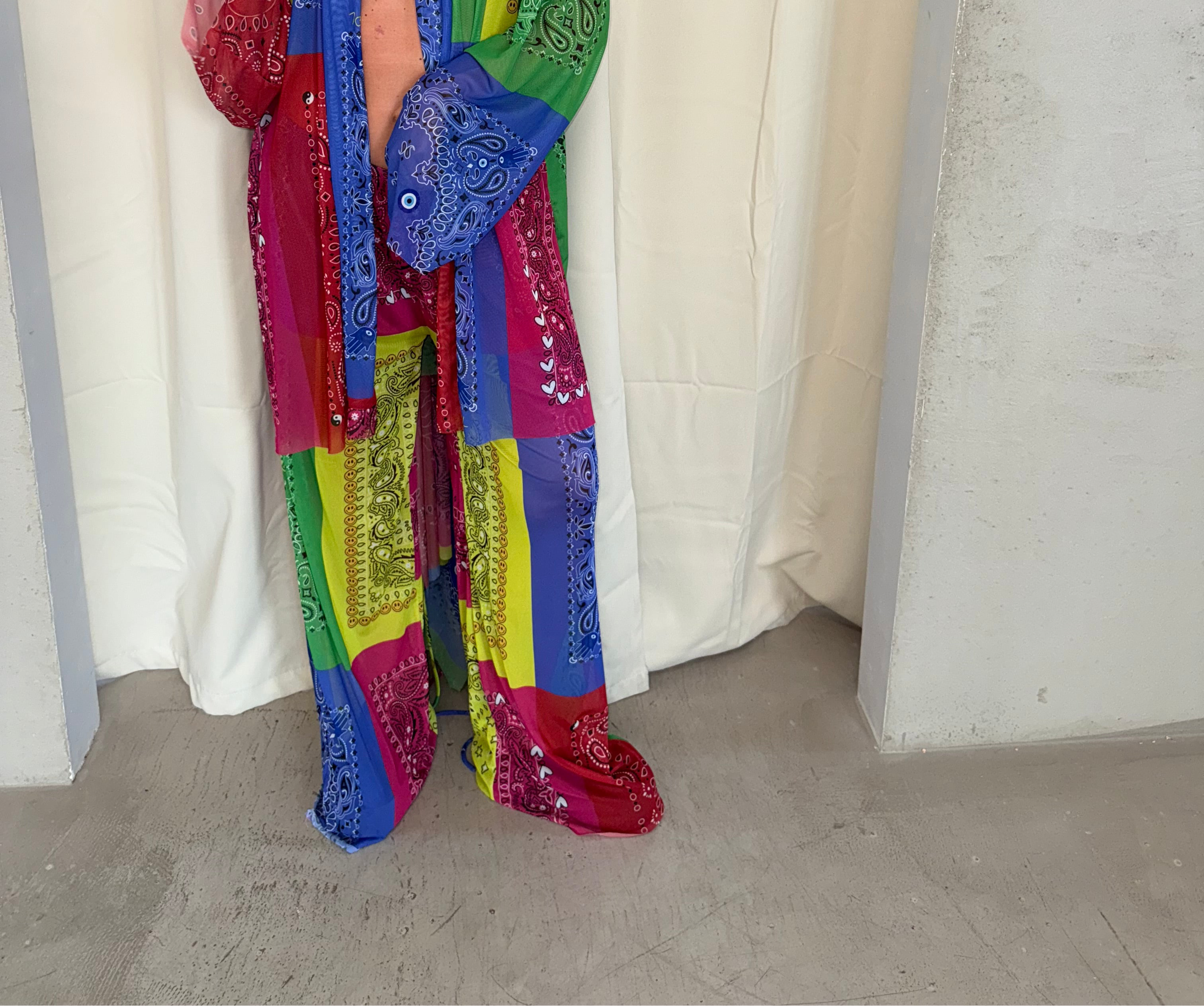 Patchwork Bandana Print Wide Leg