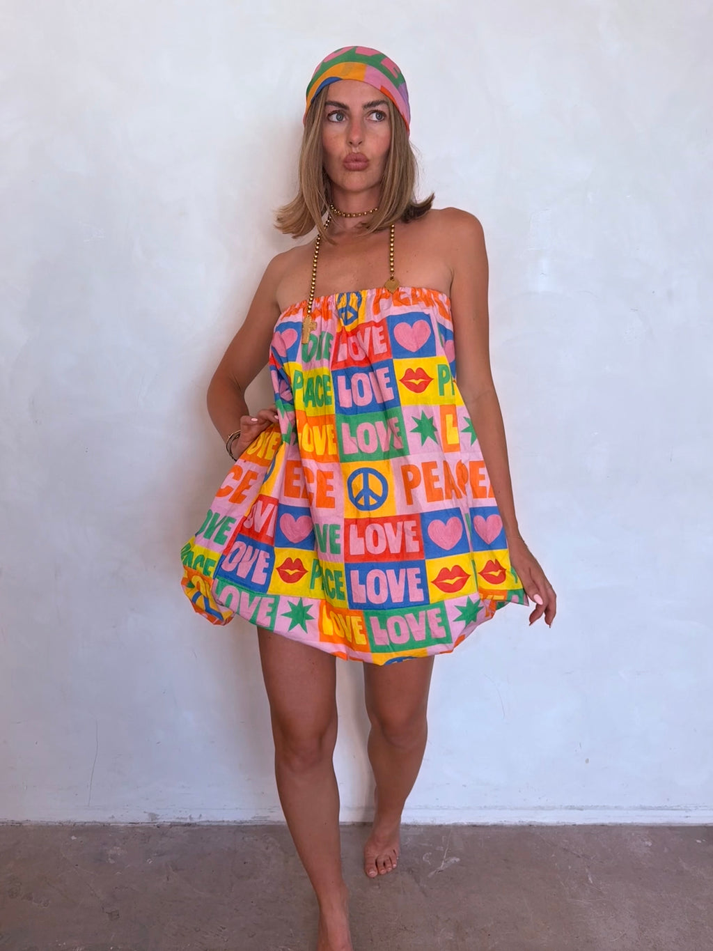 Peace&Love Puff Dress