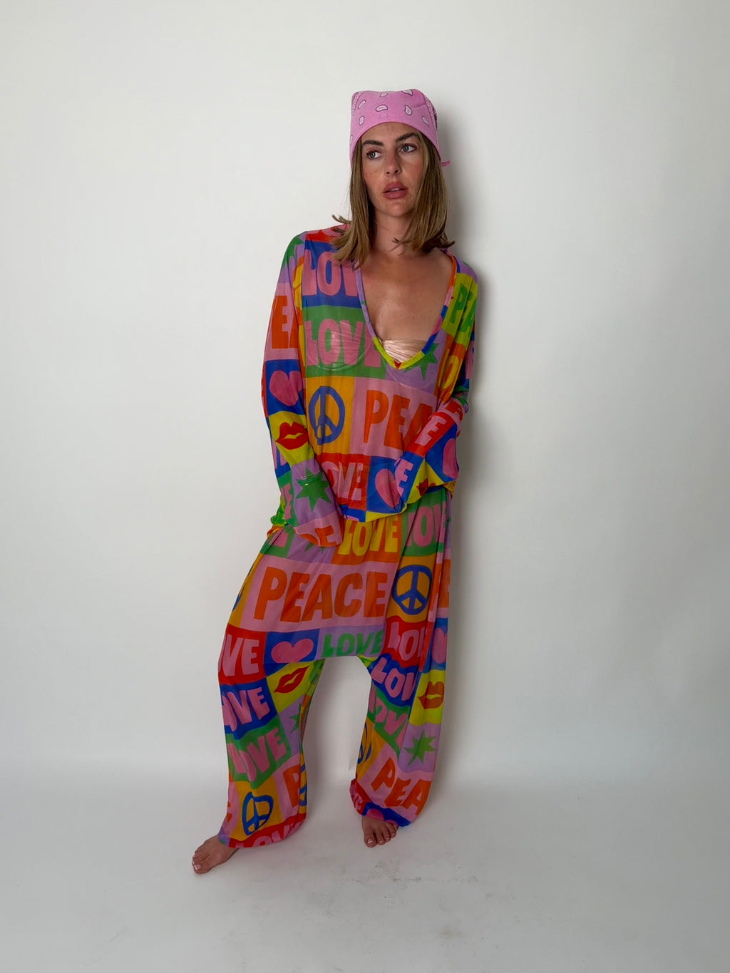Peace&Love V- Neck Top