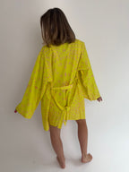 Neon Yellow Bandana Kimono Set