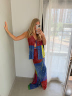 Patchwork Bandana Print Tie Top