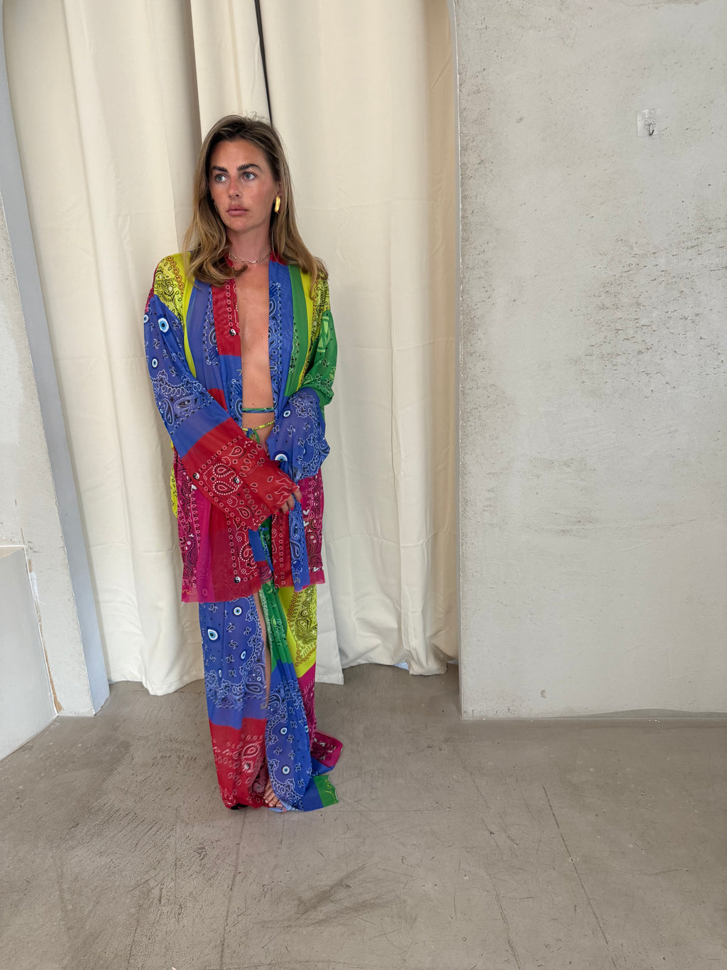 Patchwork Bandana Print Kimono