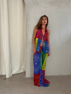 Patchwork Bandana Print Tie Top