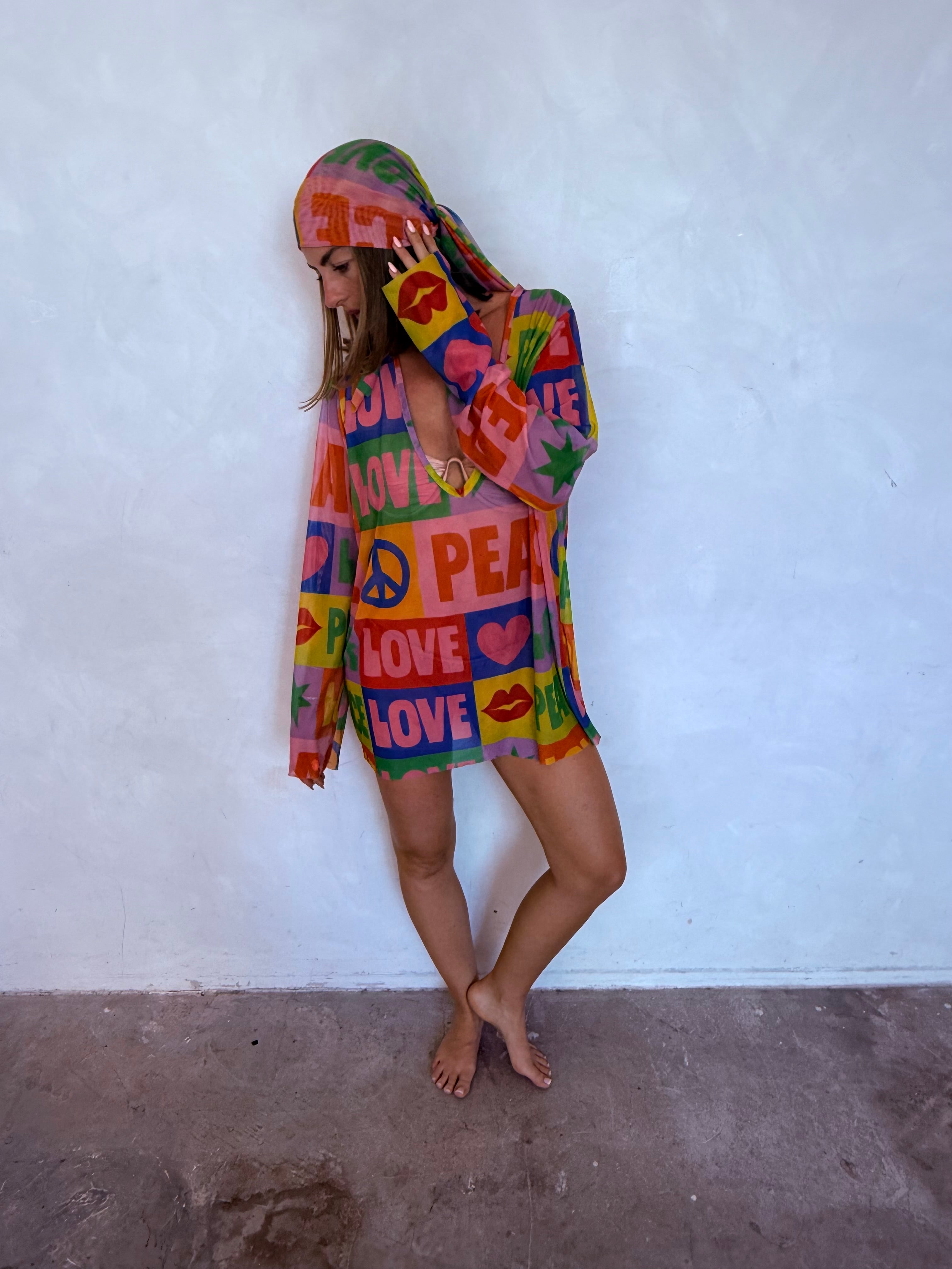 Peace&Love V- Neck Top
