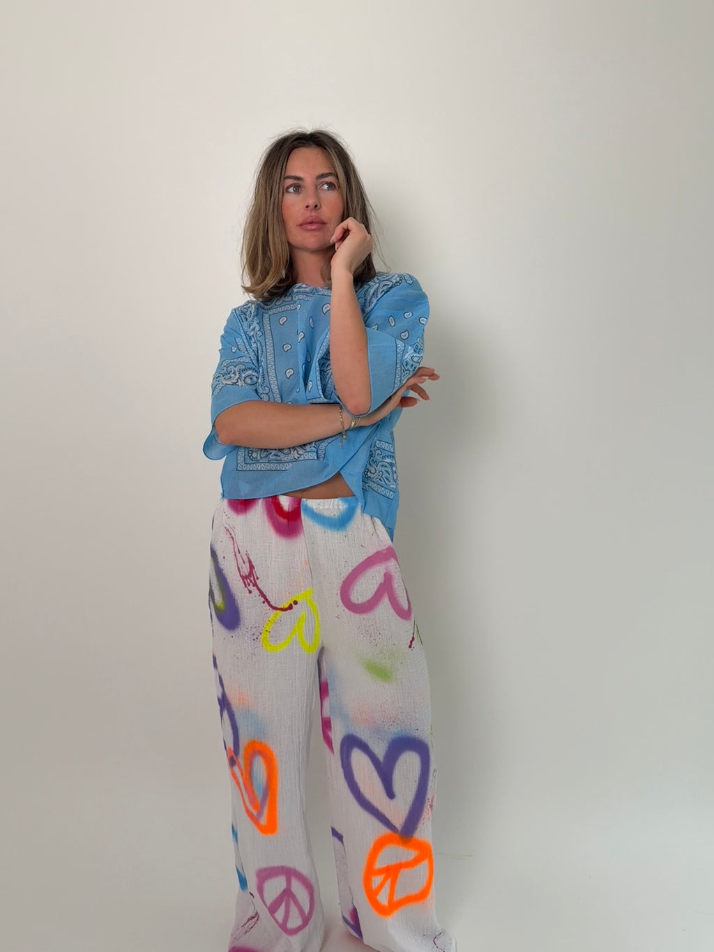 Sprayed Cotton Muslin Trouser