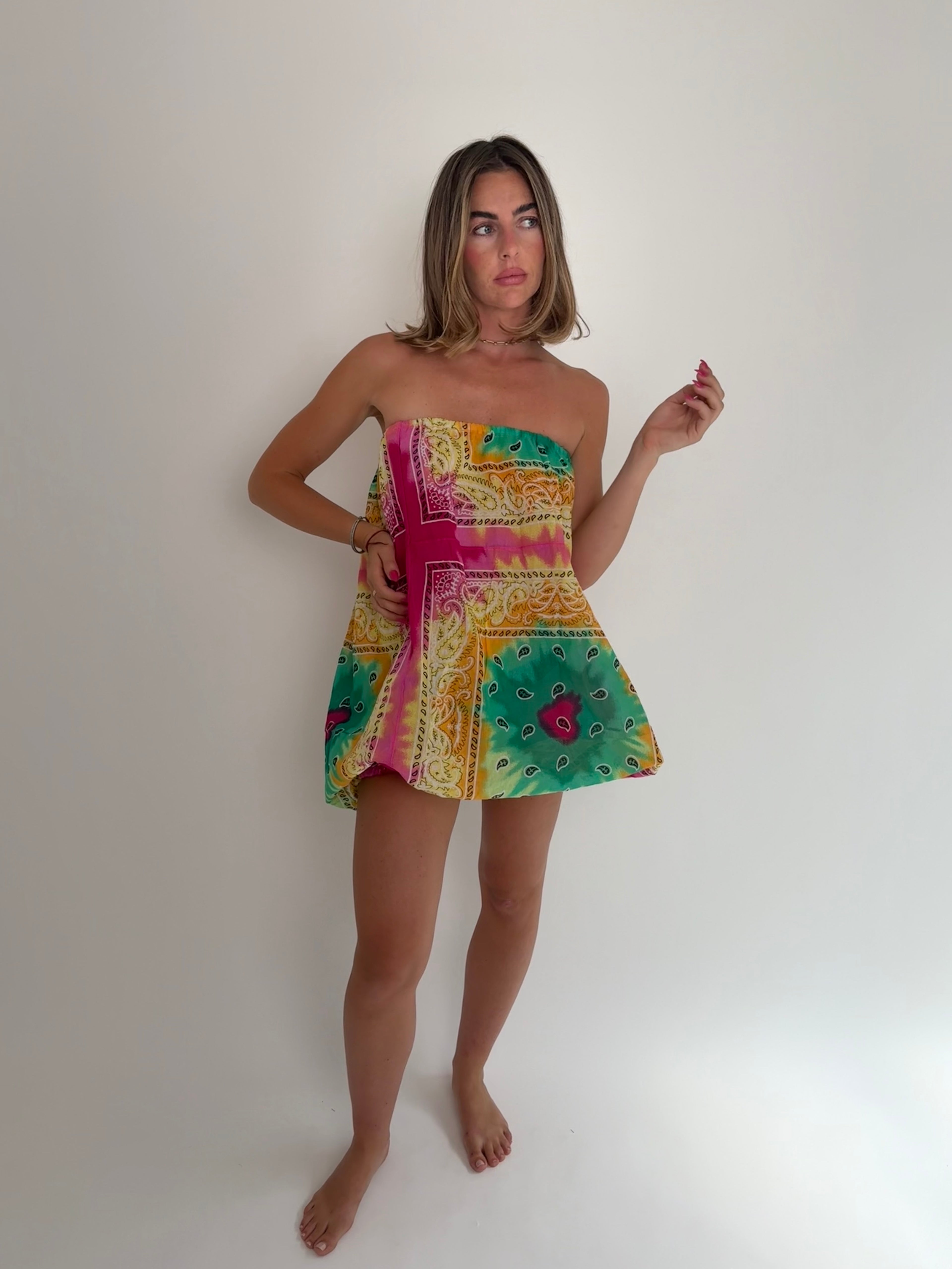 Bandana Puff Dress