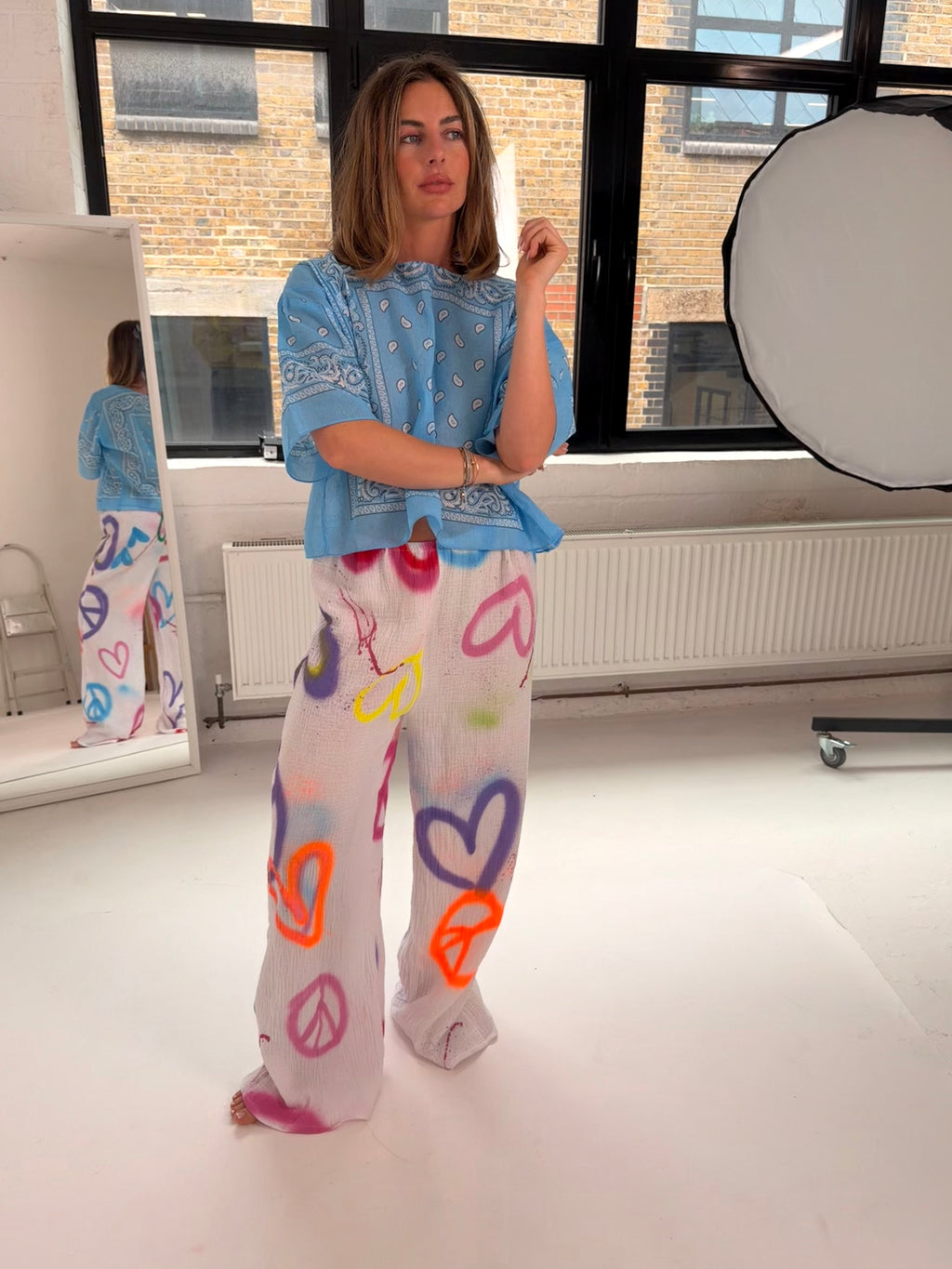 Sprayed Cotton Muslin Trouser