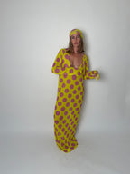 Paisley Polka Dot Maxi Dress