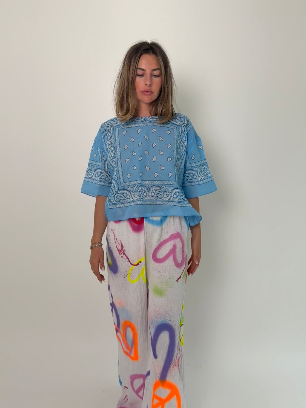 Sprayed Cotton Muslin Trouser