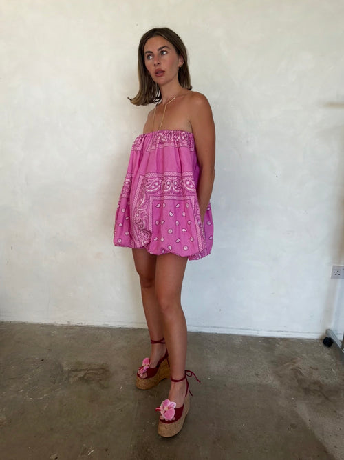 Bandana Peace Puff Dress
