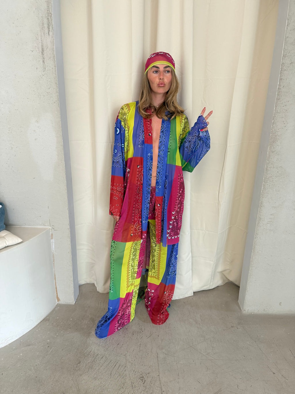Patchwork Bandana Print Kimono