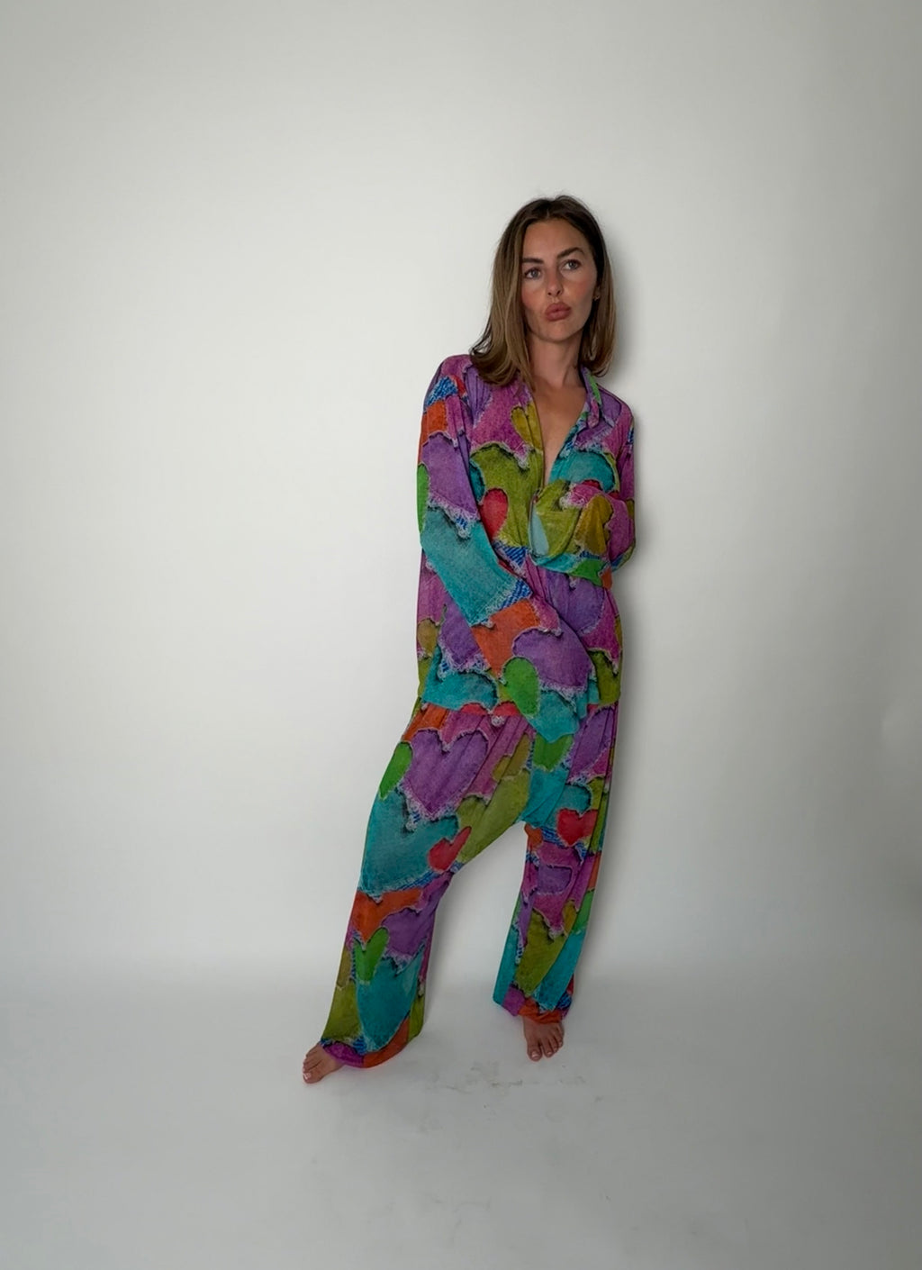 Neon Denim Heart Hareem