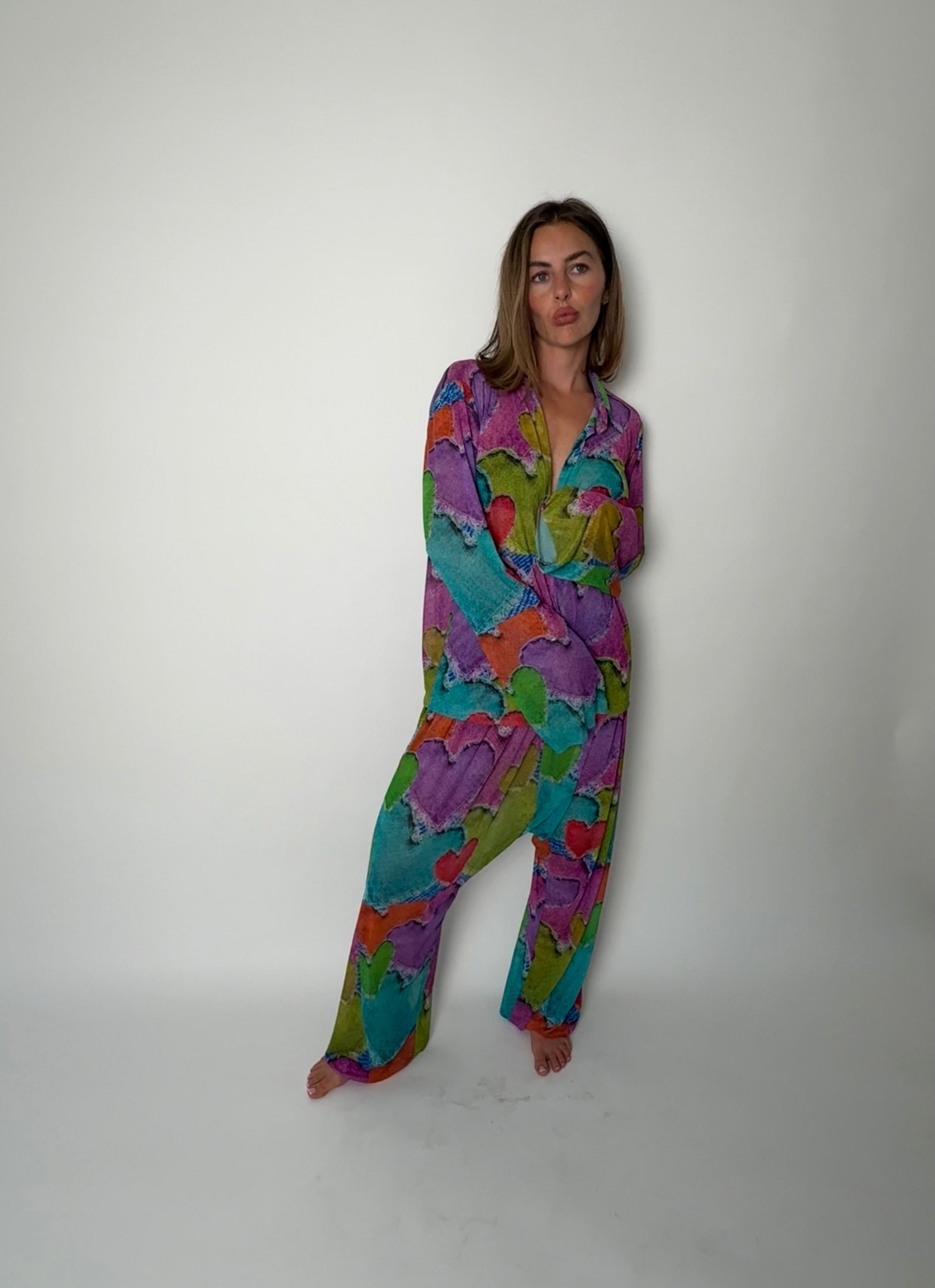 Neon Denim Heart Hareem