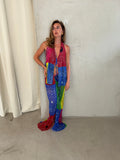 Patchwork Bandana Print Tie Top