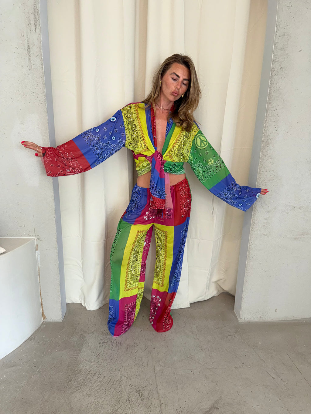Patchwork Bandana Print Kimono
