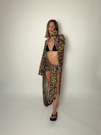 Leopard Paisley Tie Top Maxi Dress