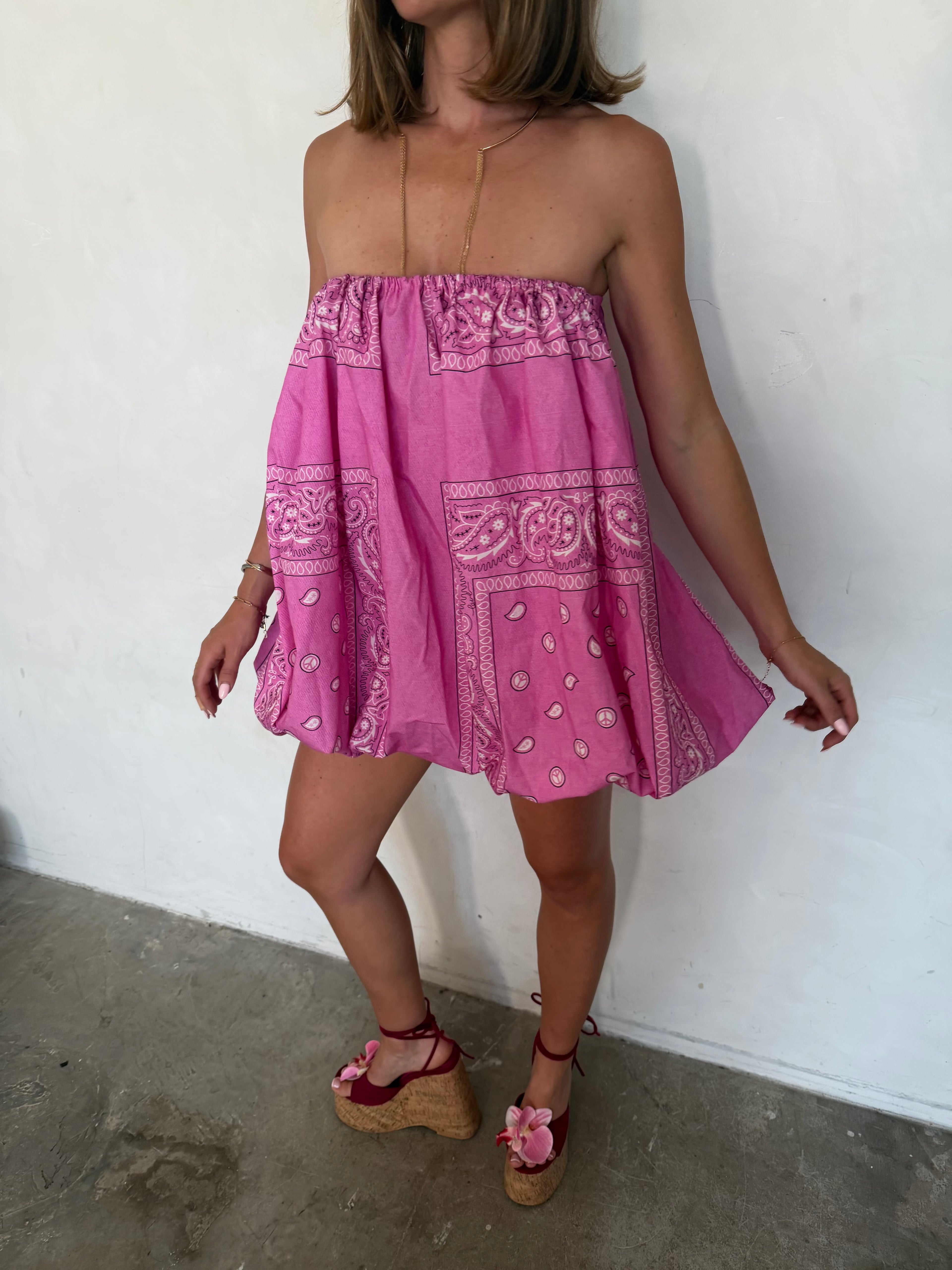 Bandana Peace Puff Dress