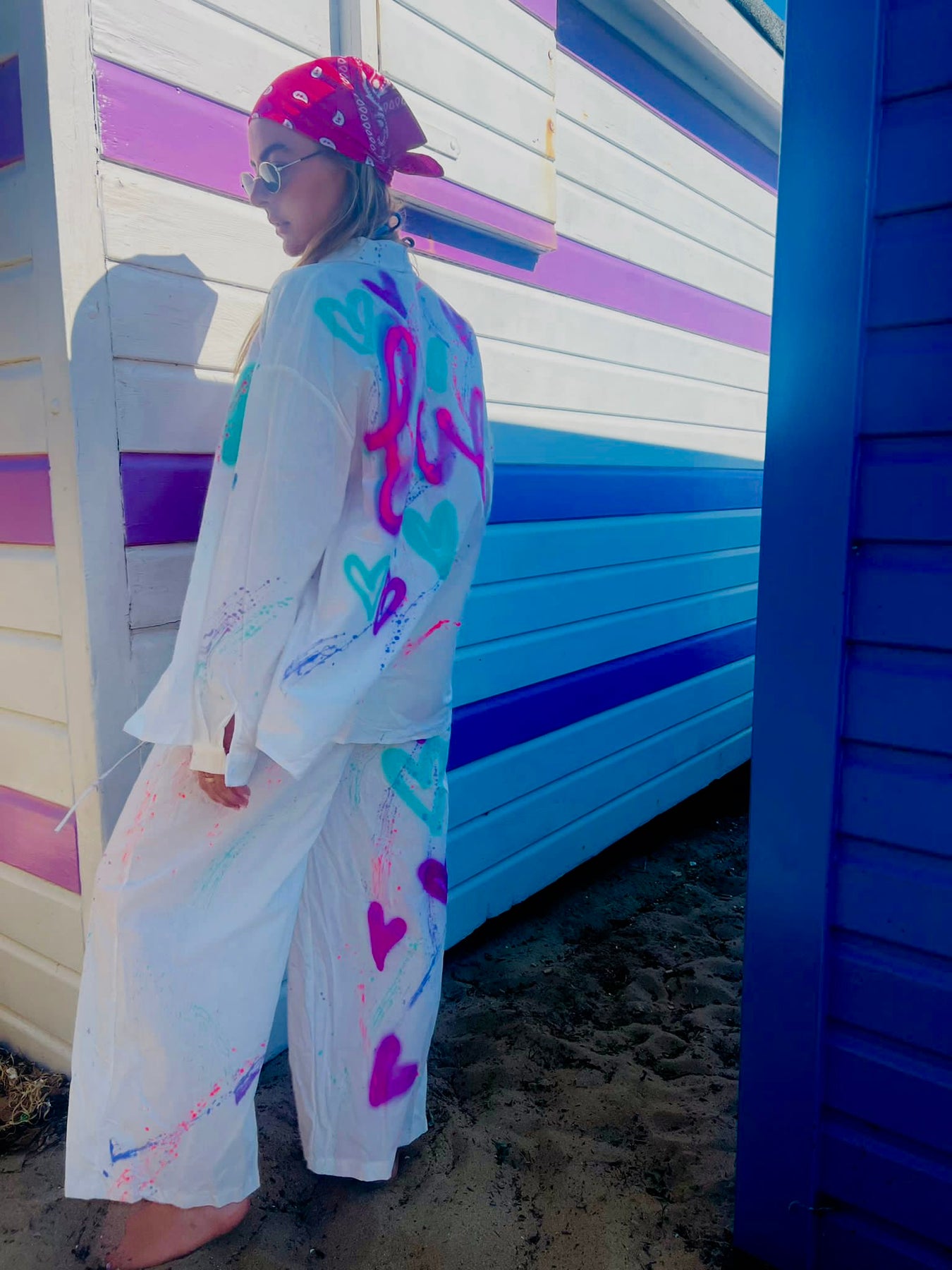 White Shirt Set Spray Pray Love