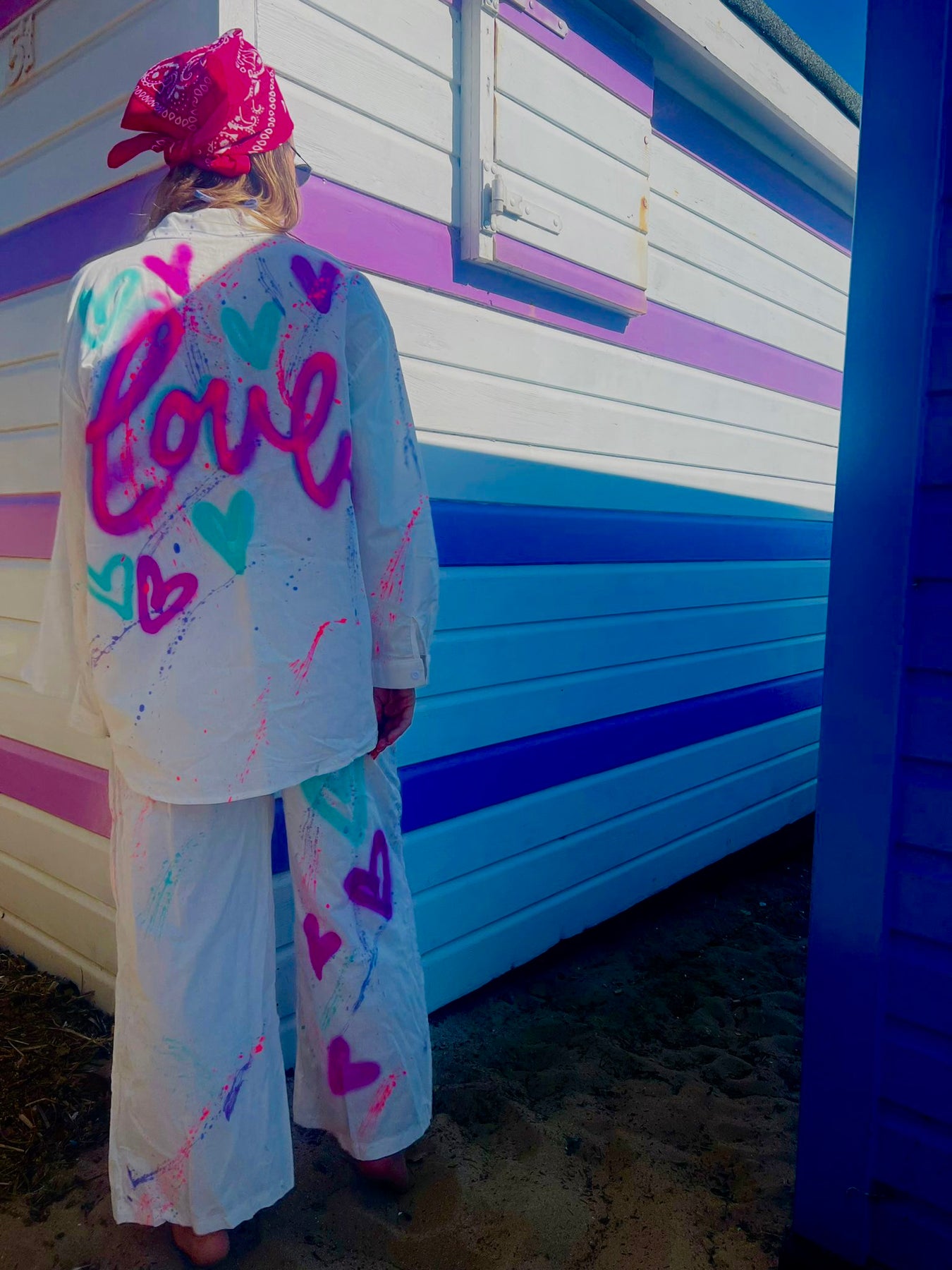 White Shirt Set Spray Pray Love