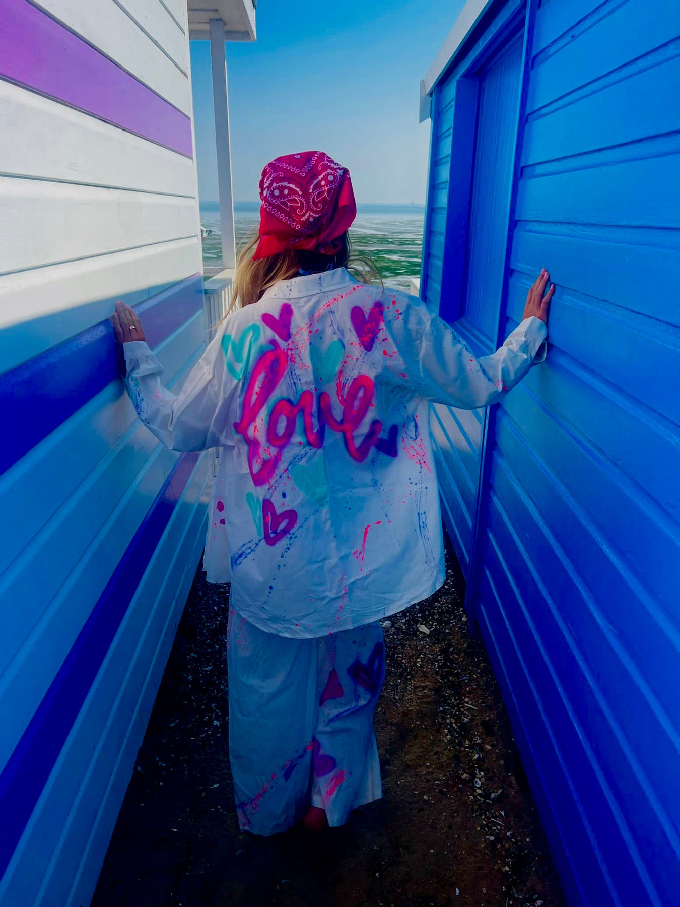 White Shirt Set Spray Pray Love